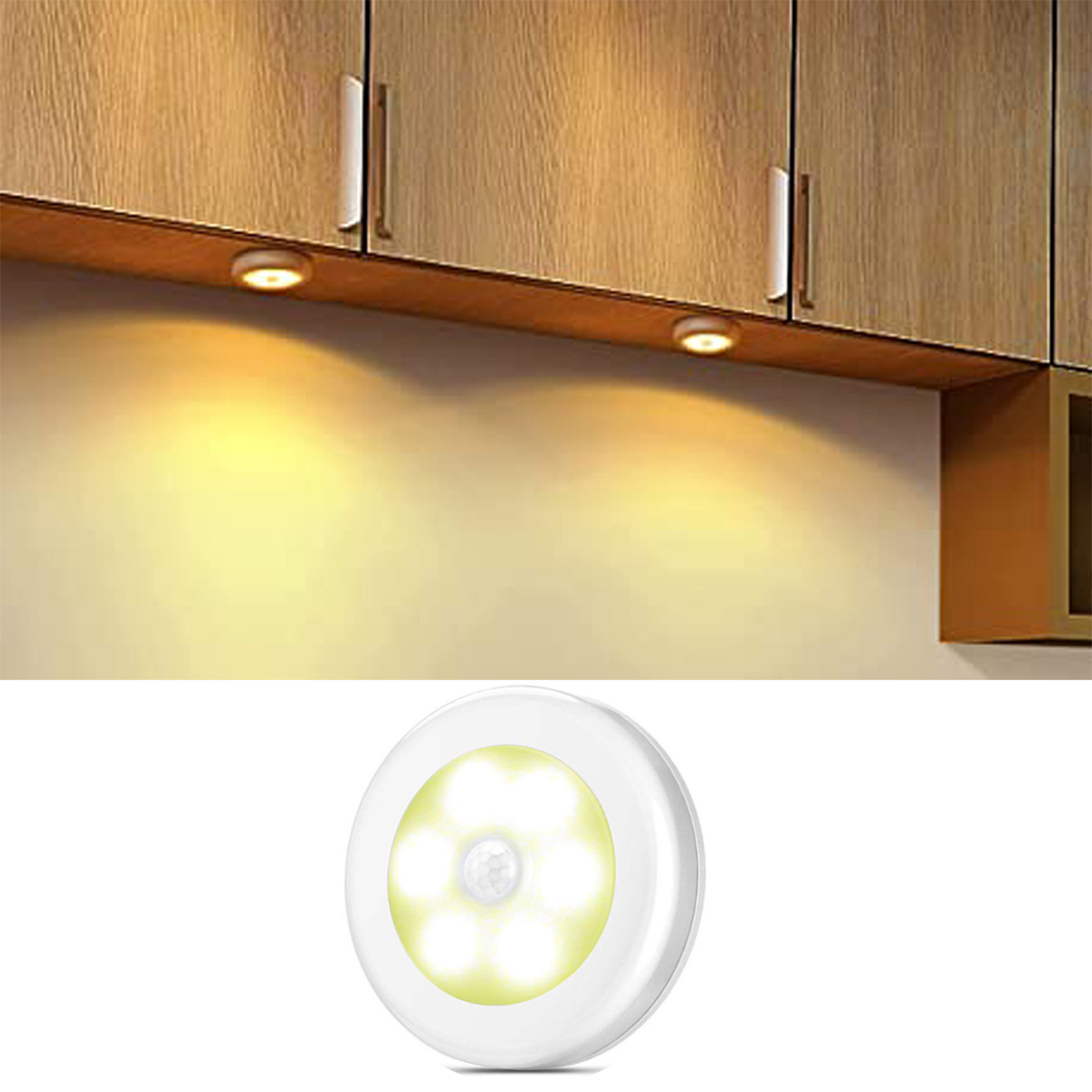KINSI LED-Induktions-Nachtlicht, Treppenlichter, für Flure/Schränke/Nachttisch Warmweiß Innenraumleuchte