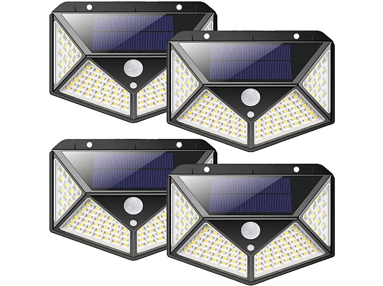 LAMON Solar-Wandleuchte, LED Wandleuchte, Solar-Wandleuchte, Solar-Wandleuchte, wasserdicht, weiß 4pcs IP65 270°