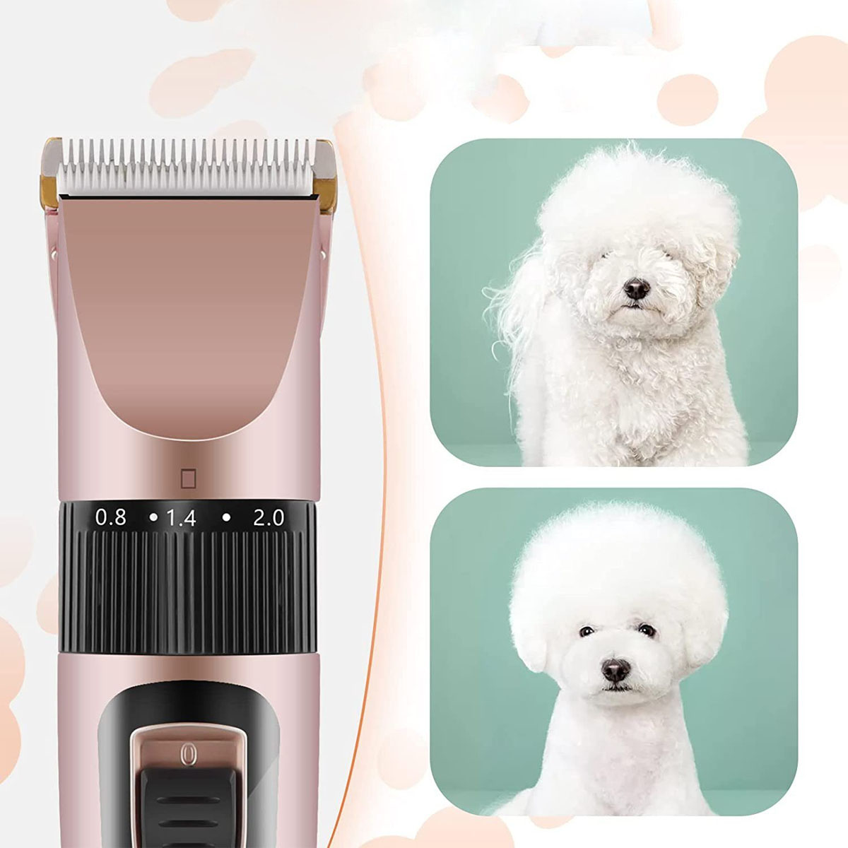 HUNKA Rasierapparat für Haustiere, Die nach USB-Aufladung dem Haartrimmer Zufallsprinzip, Modi vier wechseln