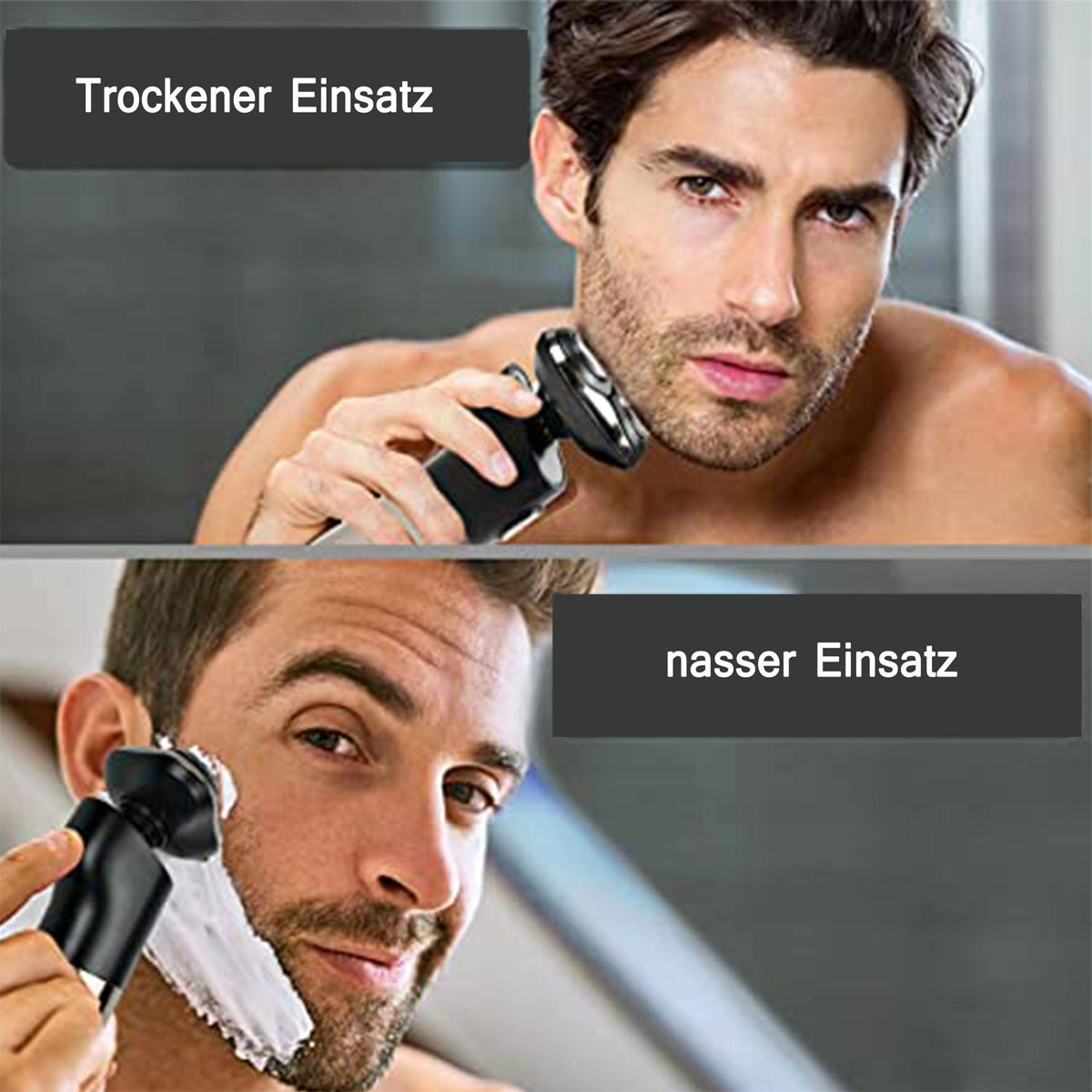SCHEIFFY Electric shavers,Nass und Digitalanzeige Rasierer trocken,3D Schwarz Smart Float,Intelligente