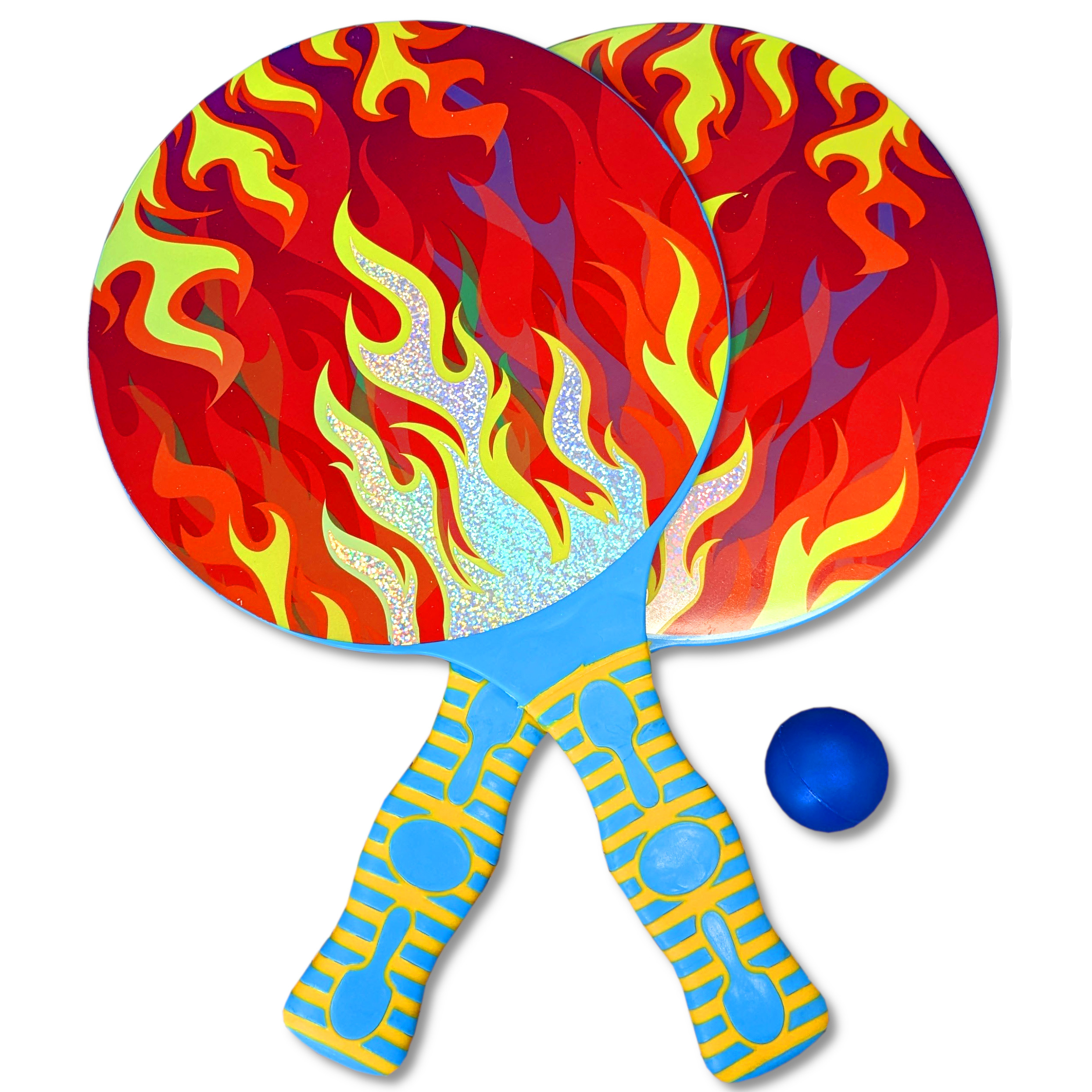 TOI-TOYS GO Schläger (2 PLAY Wasserspielzeug Beach - + Flames Tennis Ball)