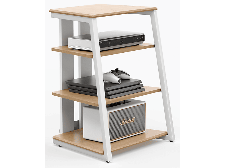 FITUEYES HiFi Rack aus TV-Möbel und Metall Holz