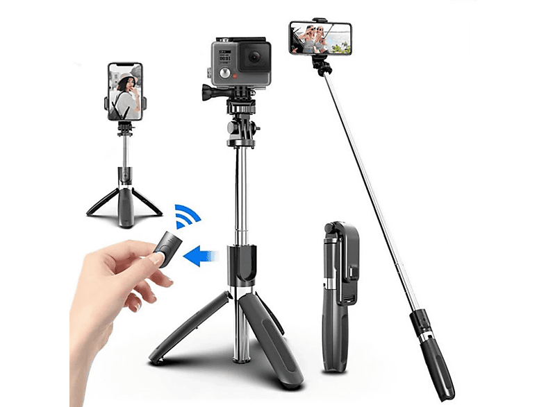 INF SelfieStick/Handystativ mit Fernbedienung Kamera und Gopro