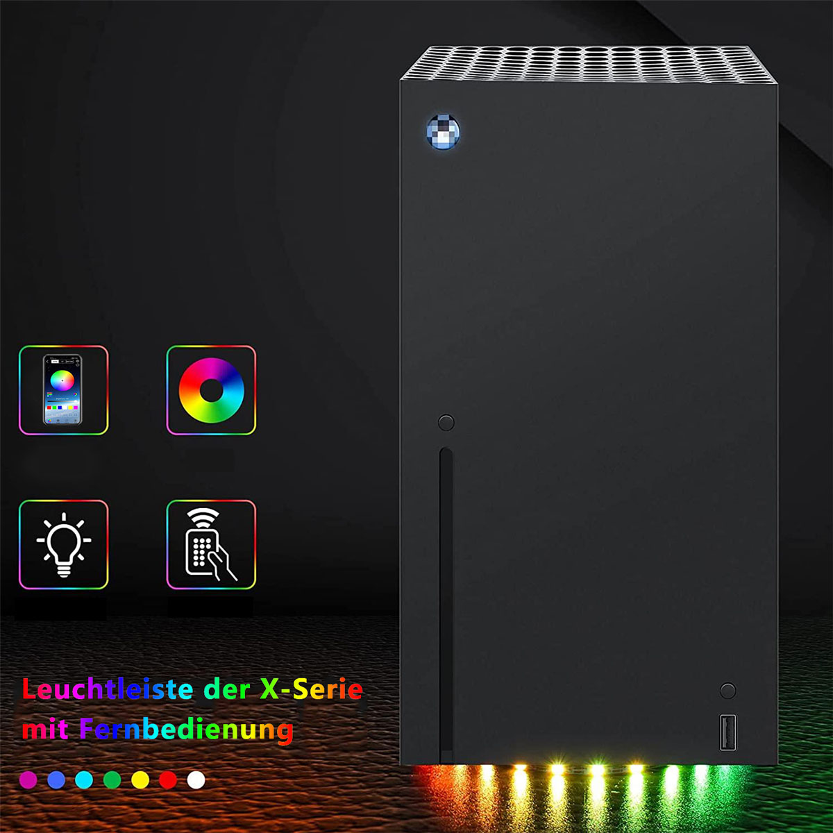 LAMON Basis-Lichtleiste, Mehrfarbig Lichtleiste Konsolendock LED-Lichtleiste, PS5/XSX-Dock-Lichtleiste,