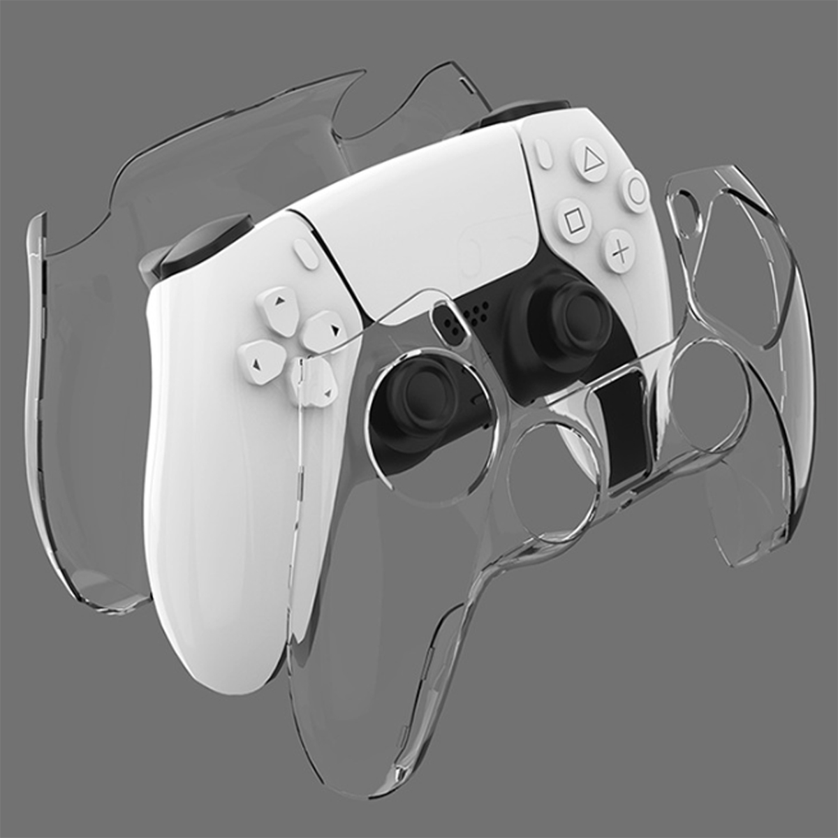 TADOW abwaschbar, für PS5, durchsichtig Schutzhülle Gamepad-Kristall-Schutzhülle, Konsolenzubehör,