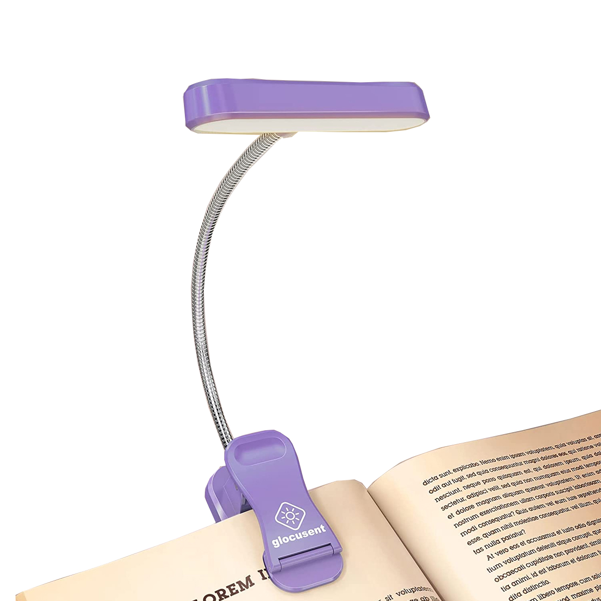 KINSI Mini-Buchlampe, 3 Farben mit Leselicht 5 Klemme Wiederaufladbares Drei und Helligkeitsstufen, Farben LED-Leuchte Aufladbare