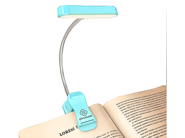 KINSI Mini Leselicht, Augenpflege, 3 Farben und 5 Helligkeitsstufen, Wiederaufladbares Aufladbare LED-Leuchte mit Klemme Drei Farben