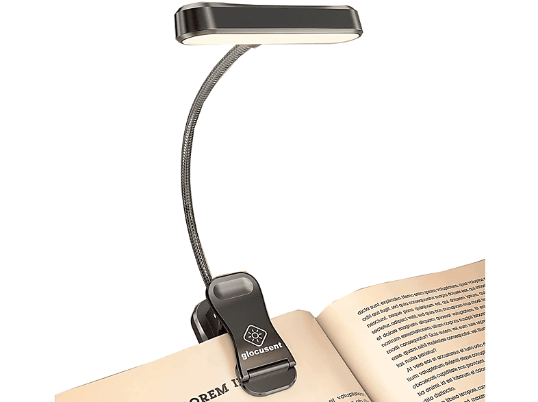 KINSI Leselicht, Mini-Buchlampe, 3 Farben Wiederaufladbares LED-Leuchte Klemme 5 mit Aufladbare und Drei Farben Helligkeitsstufen
