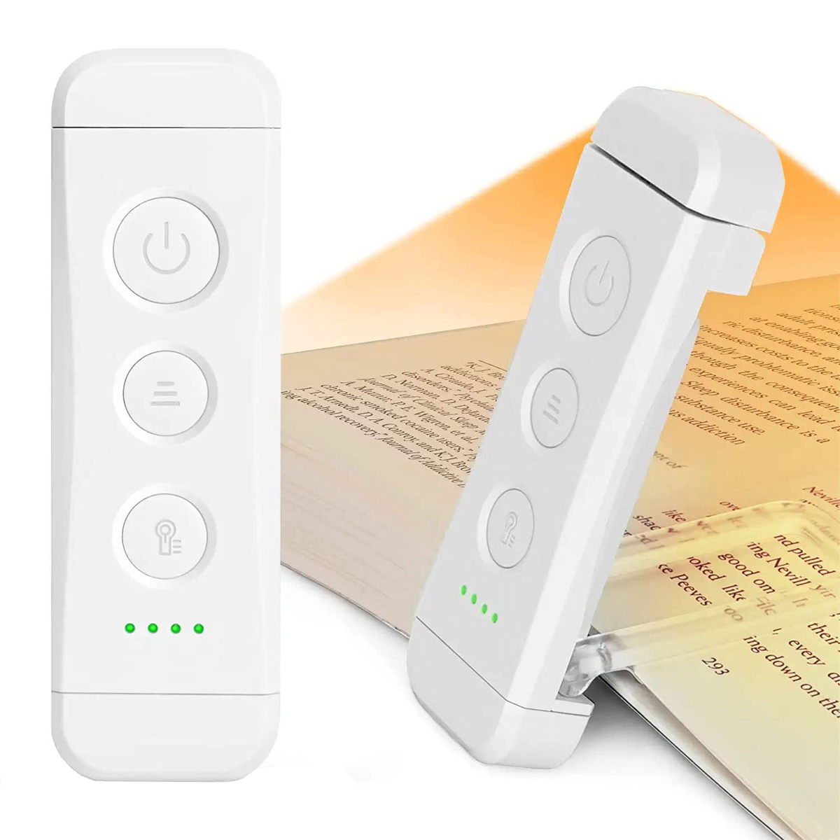 KINSI Mini-LED-Buchleuchte, USB-aufladbare mini im Bett Licht, Farben Für Leselampe Lesen Drei