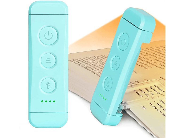 KINSI mini Licht, USB-aufladbare Mini-LED-Buchleuchte, 5 Helligkeit dimmbar Leselampe Drei Farben