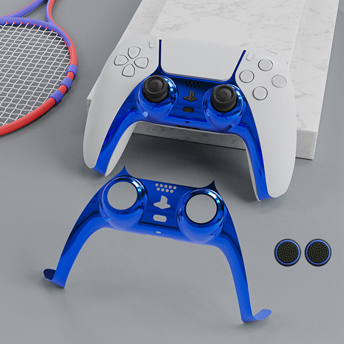 Gamepad-Dekorbogen, PS5 Konsolenzubehör, vergoldeter Dekorteller, RESPIEL Controller, Blau Für