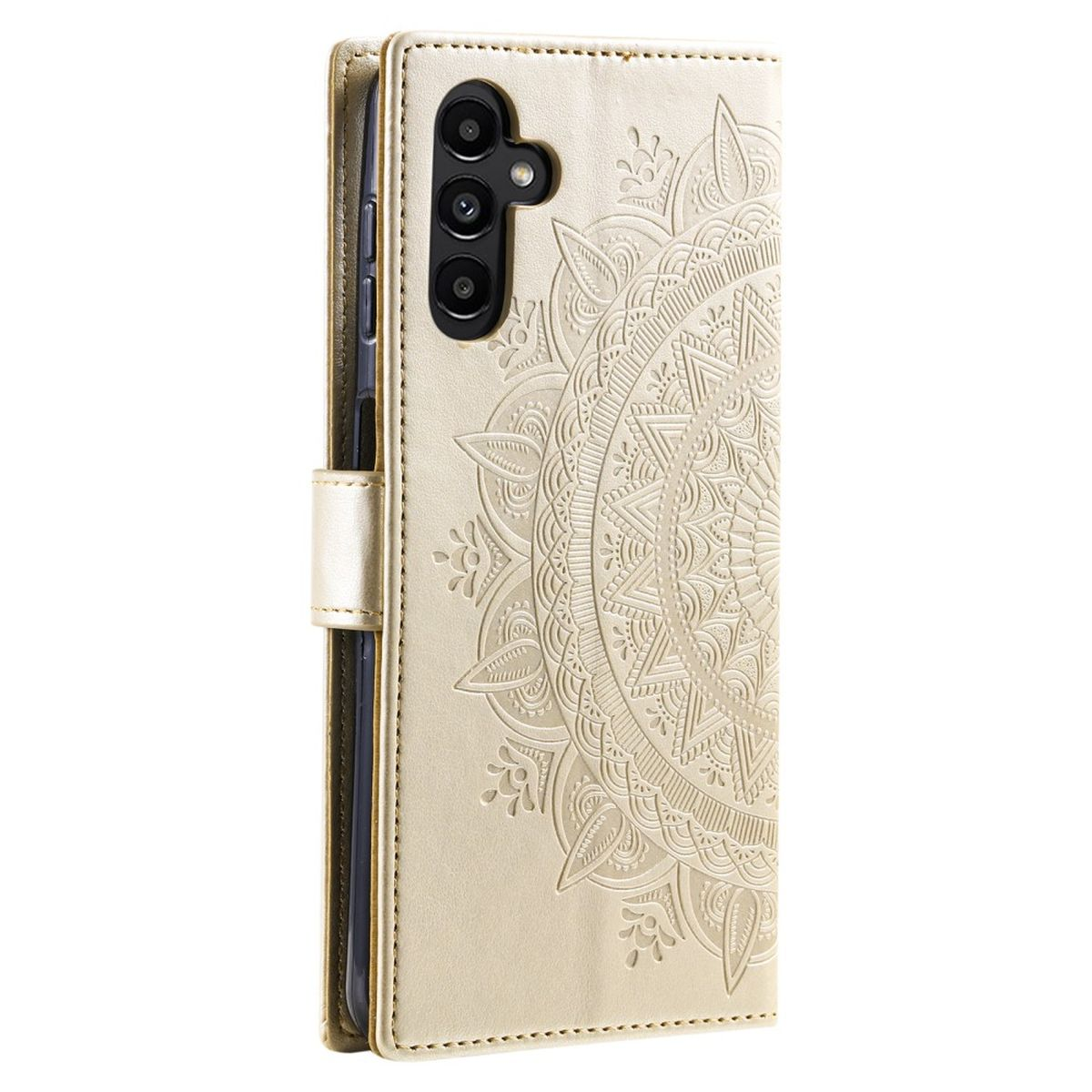 COVERKINGZ Klapphülle mit 5G, Muster, Samsung, A34 Gold Mandala Galaxy Bookcover