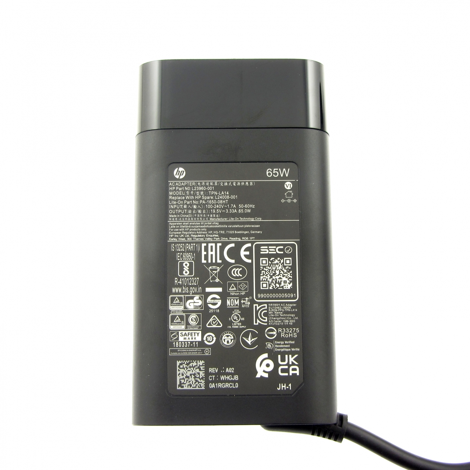 HP L23960-001 abgerundetes Original 65 Watt Netzteil