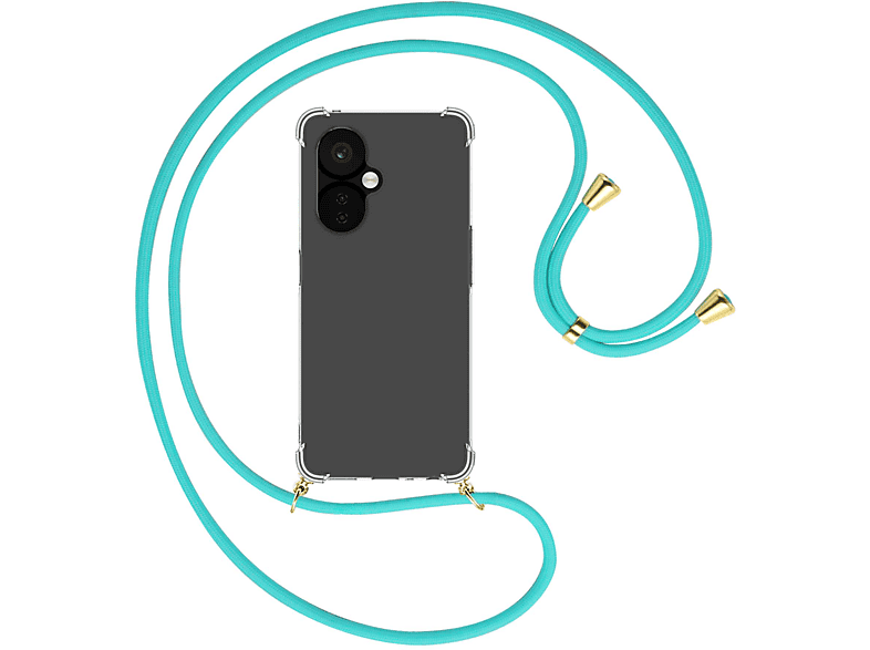 OnePlus, Türkis ENERGY / gold Kordel, MTB 3 Nord Backcover, 5G, CE mit Lite Umhänge-Hülle MORE