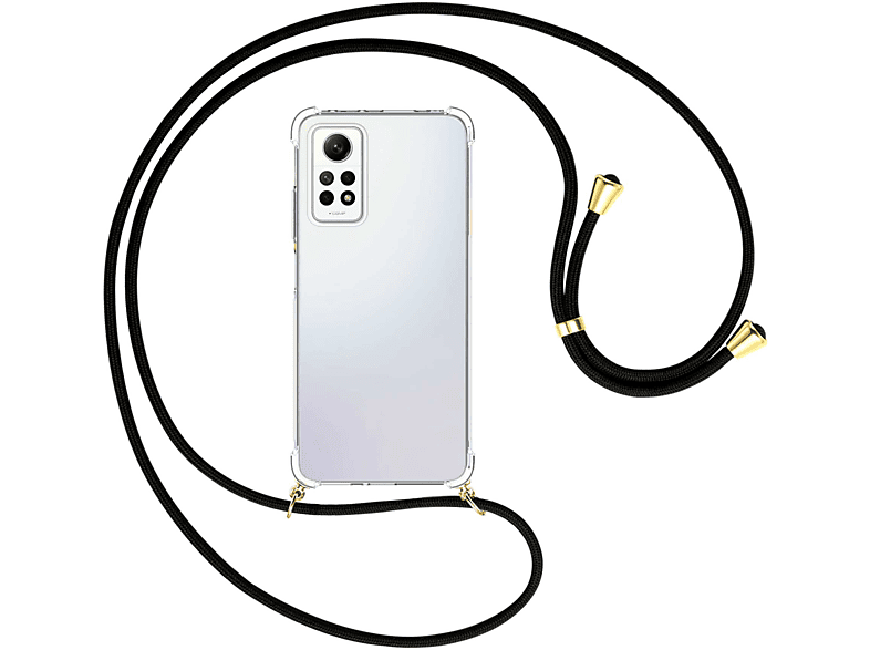 MTB MORE ENERGY Umhänge-Hülle mit Kordel, Backcover, Xiaomi, Redmi Note 12 Pro 4G, Schwarz / gold