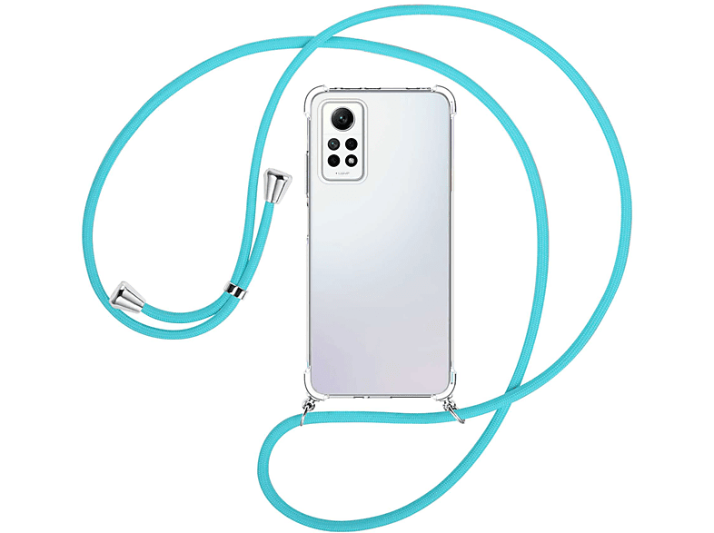 MTB MORE ENERGY Umhänge-Hülle silber Pro mit Redmi Backcover, Note 4G, Türkis Kordel, 12 Xiaomi, 