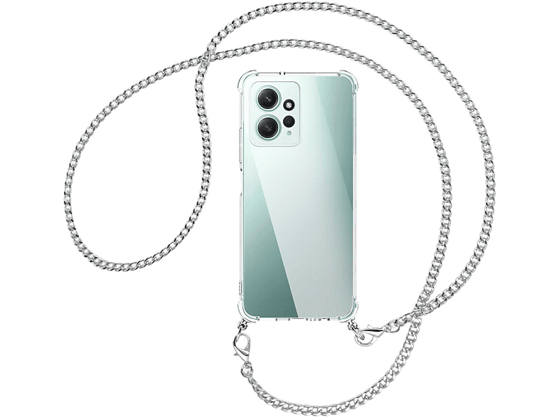 MTB MORE (silber) Note Umhänge-Hülle Metallkette, Kette 12 Xiaomi, mit Backcover, ENERGY Redmi 4G,