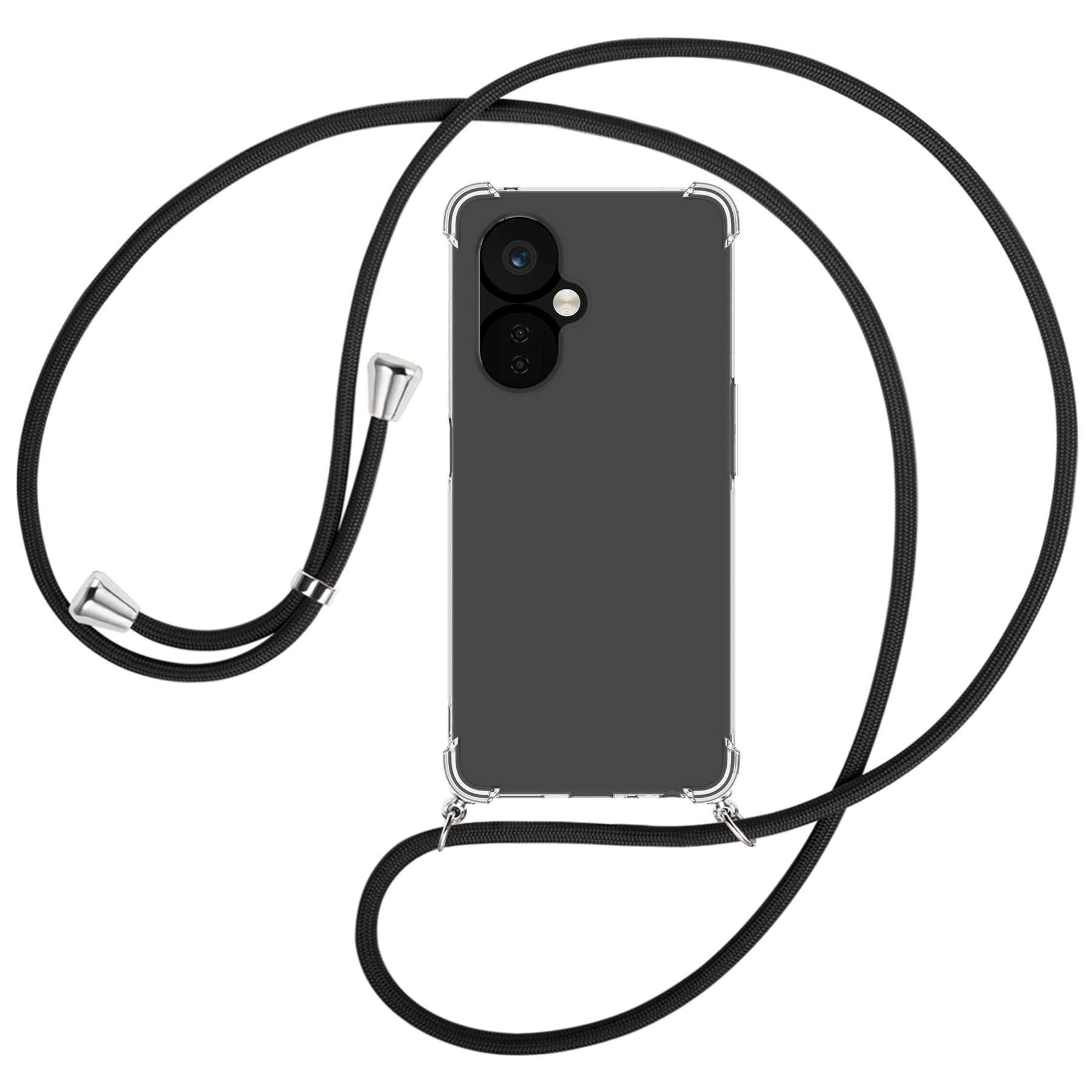 OnePlus, Umhänge-Hülle Backcover, Nord 3 CE Kordel, 5G, MTB ENERGY MORE Lite / mit Schwarz silber