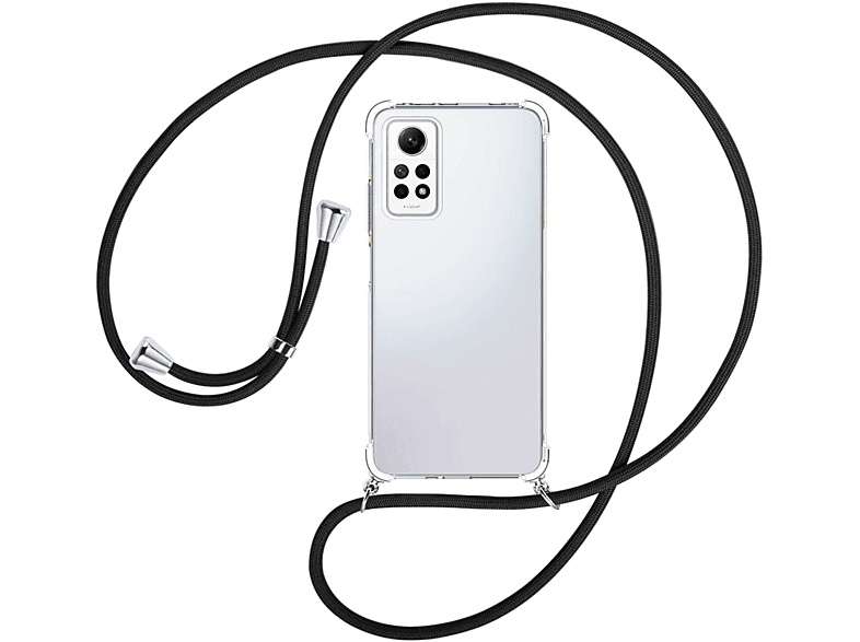 Pro 4G, Redmi ENERGY Backcover, MTB mit 12 / silber Kordel, Umhänge-Hülle Schwarz Xiaomi, Note MORE