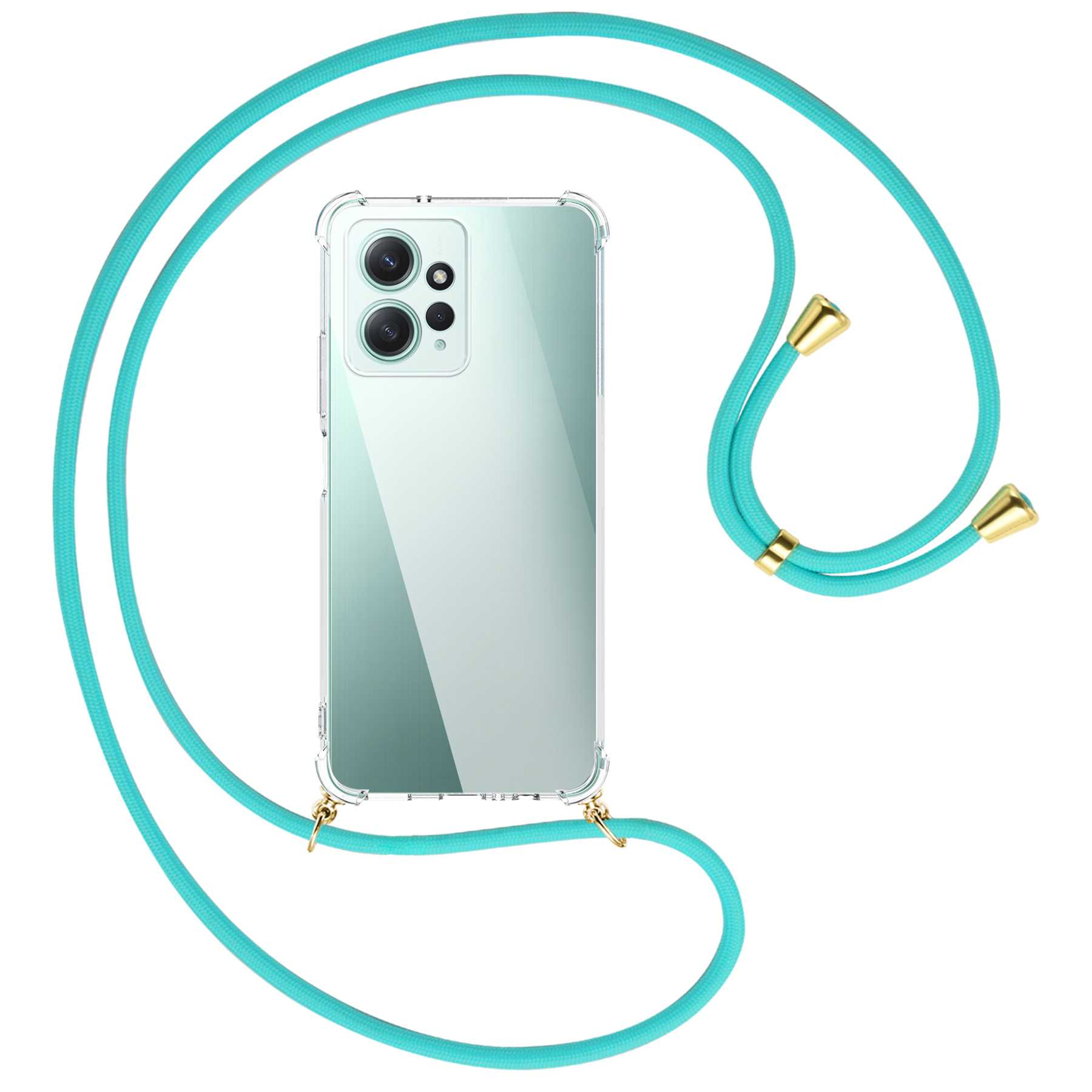 ENERGY MTB MORE Redmi Backcover, 12 / Xiaomi, Note gold Umhänge-Hülle Kordel, mit Türkis 4G,