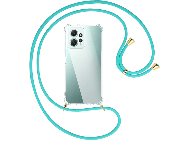 MTB MORE Redmi Kordel, Note ENERGY Türkis 12 4G, Backcover, Umhänge-Hülle mit Xiaomi, gold 