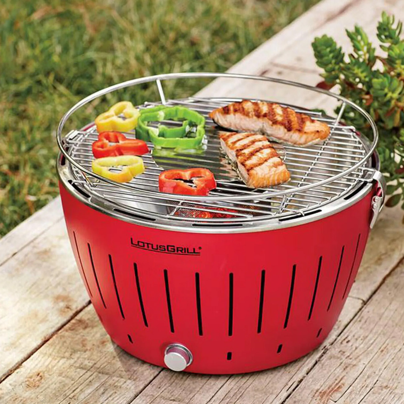 G-34P LOTUSGRILL Holzkohlegrill, rot