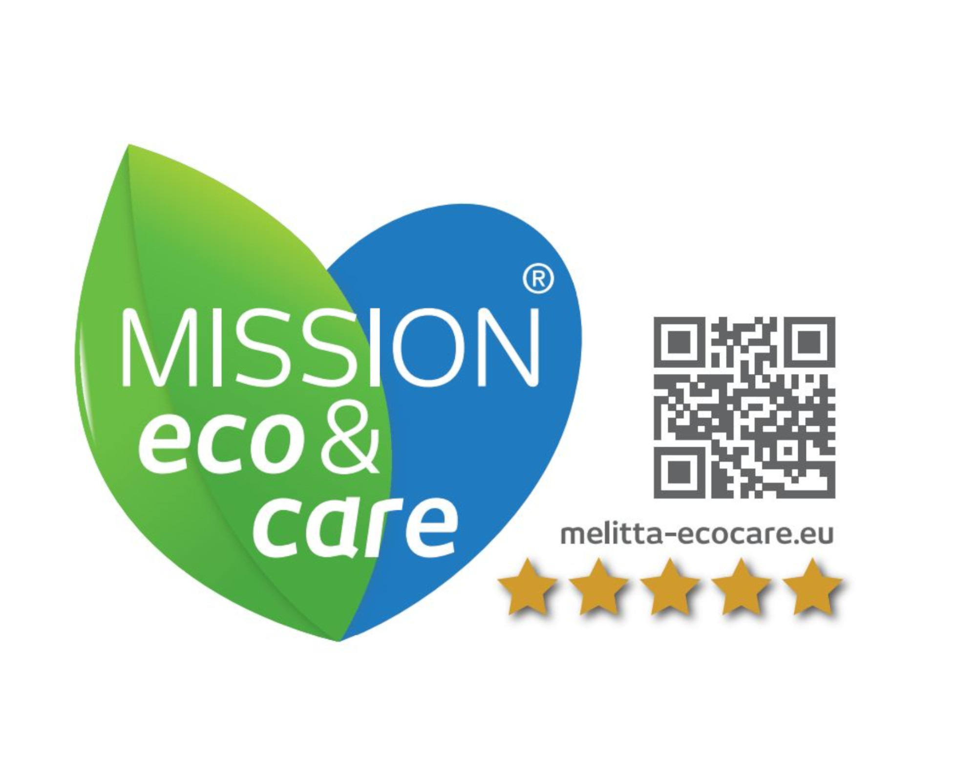 Logo produktu ekologicznego, zielony liść w niebieskim sercu.