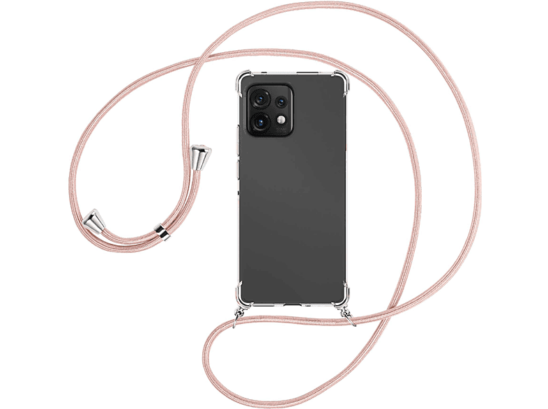 Pro mit Motorola, 40 Umhänge-Hülle Backcover, MORE 5G, Rosegold silber MTB / ENERGY Kordel, Edge