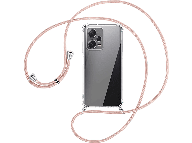 / Note MTB Xiaomi, MORE ENERGY Kordel, 12 silber Redmi mit Plus, Rosegold Backcover, Pro Umhänge-Hülle