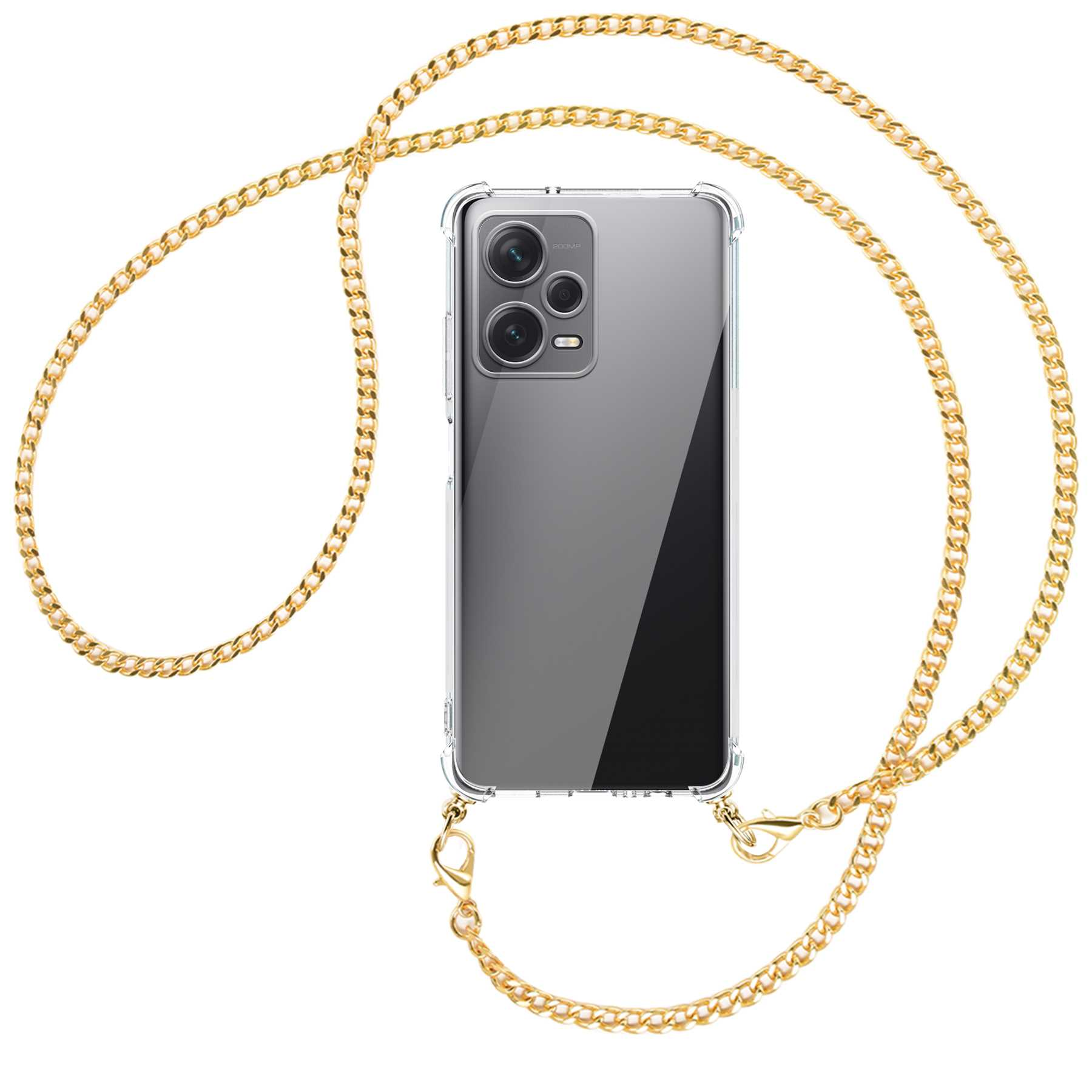 (gold) Plus, Xiaomi, Kette Pro 12 MORE Umhänge-Hülle mit MTB Redmi Backcover, Metallkette, Note ENERGY