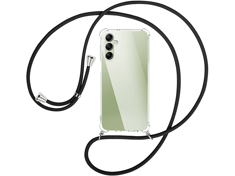 MTB A14 4G, Kordel, Umhänge-Hülle Samsung, MORE mit Backcover, Schwarz / ENERGY Galaxy silber