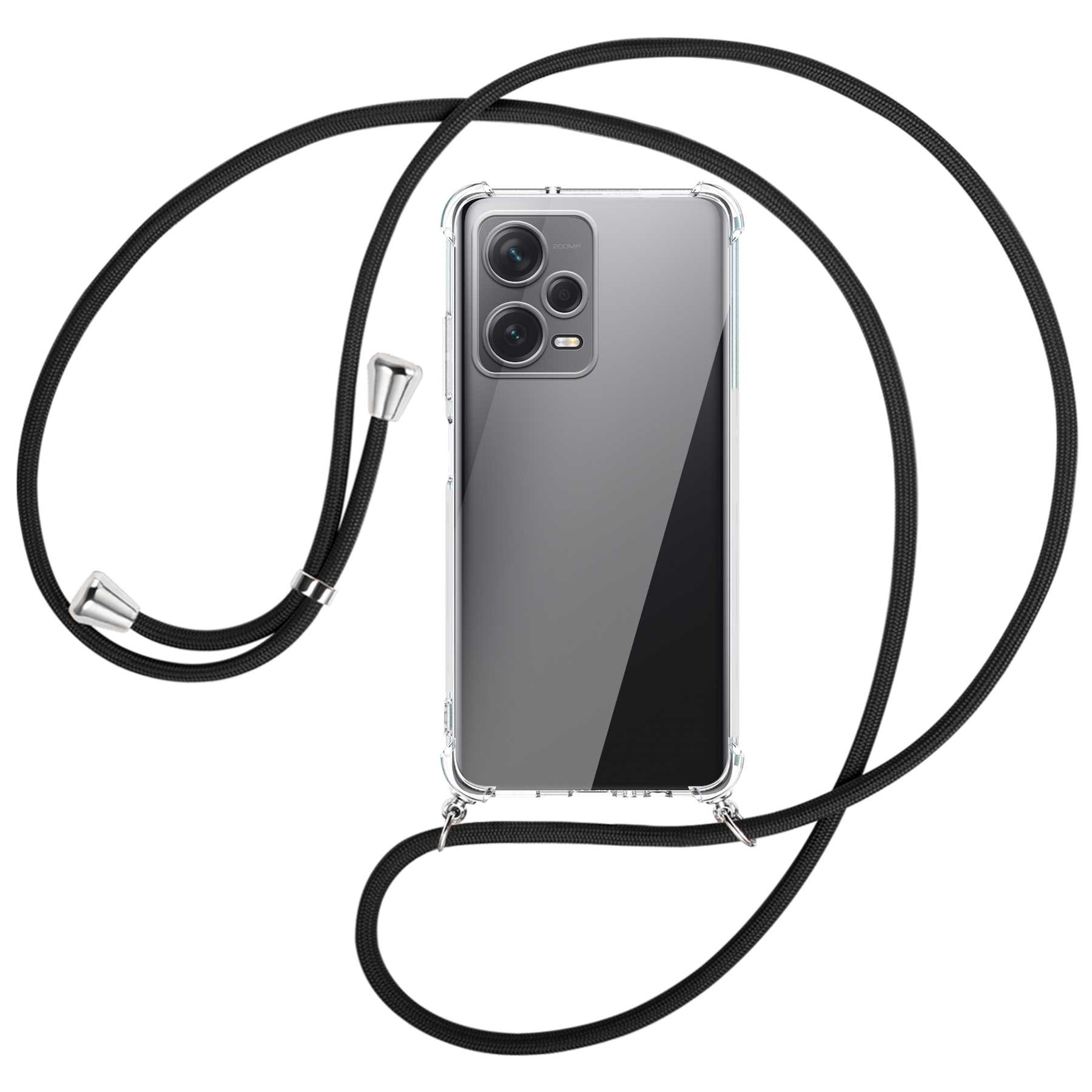 silber Xiaomi, mit Kordel, Pro Note / ENERGY MTB Schwarz Umhänge-Hülle Redmi MORE Backcover, Plus, 12