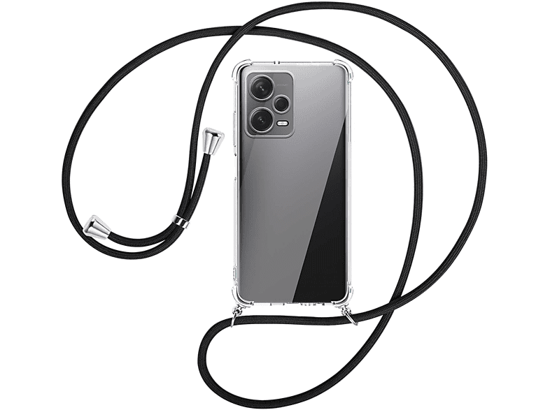 silber Xiaomi, mit Kordel, Pro Note / ENERGY MTB Schwarz Umhänge-Hülle Redmi MORE Backcover, Plus, 12