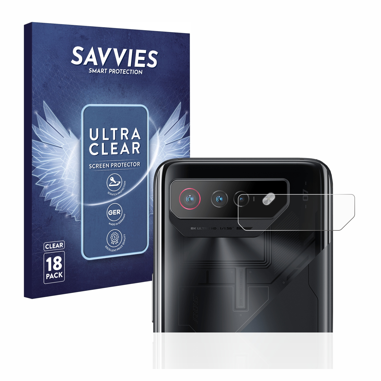 SAVVIES 18x klare Schutzfolie(für 7) ROG ASUS Phone