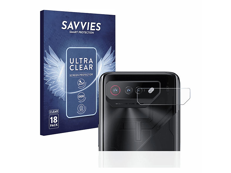 SAVVIES 18x klare Schutzfolie(für ASUS ROG Phone 7)