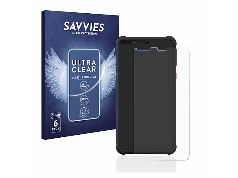 SAVVIES 6x klare Schutzfolie(für Bartec Pixavi Phone)