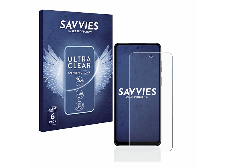 SAVVIES 6x klare Schutzfolie(für Motorola Moto G Power 5G)