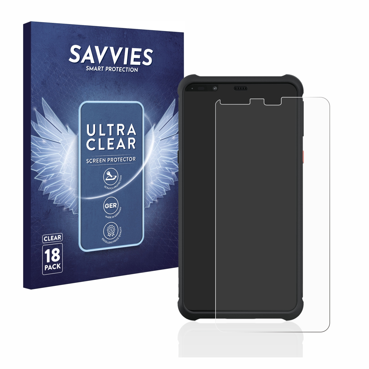 SAVVIES Bartec klare 18x Pixavi Phone) Schutzfolie(für
