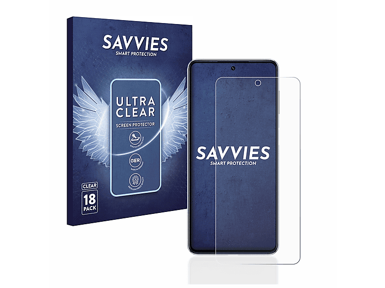 Galaxy M54) Samsung SAVVIES 18x klare Schutzfolie(für