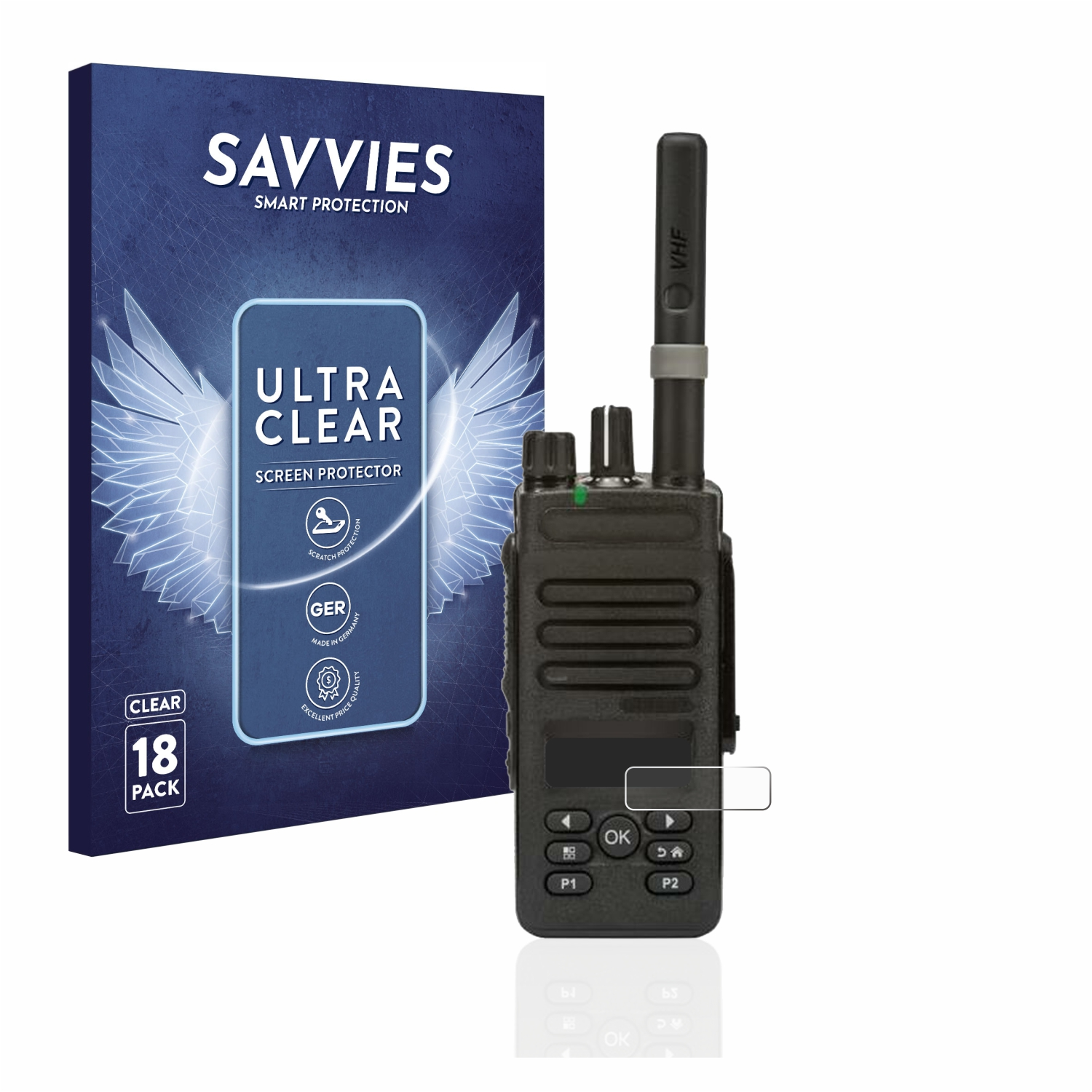 SAVVIES 18x klare Schutzfolie(für DP2600E) Motorola
