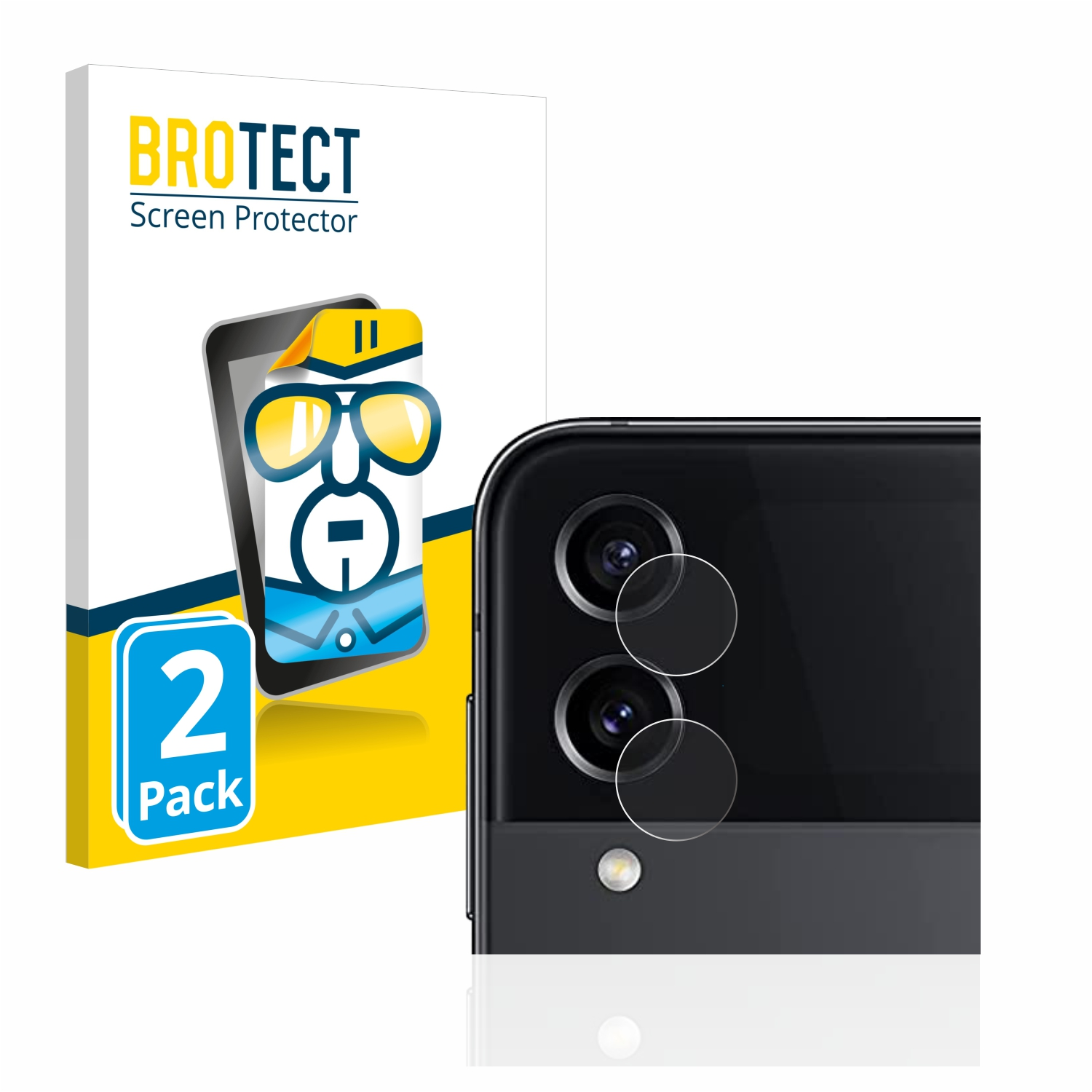 Galaxy 2x Z BROTECT klare Samsung Schutzfolie(für 4) Flip