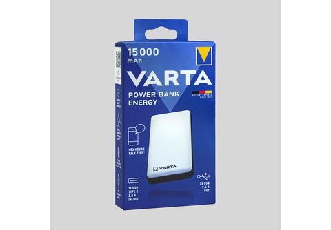 VARTA Energy 15000 1x 2x C | 1x USB A, Ah Micro Powerbank 15 MediaMarkt weiss USB, USB 15000mAh Powerbank