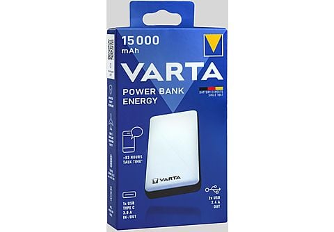 VARTA Energy 15000 Powerbank 15000mAh 1x Micro USB, 2x USB A, 1x USB C  Powerbank 15 Ah weiss | MediaMarkt