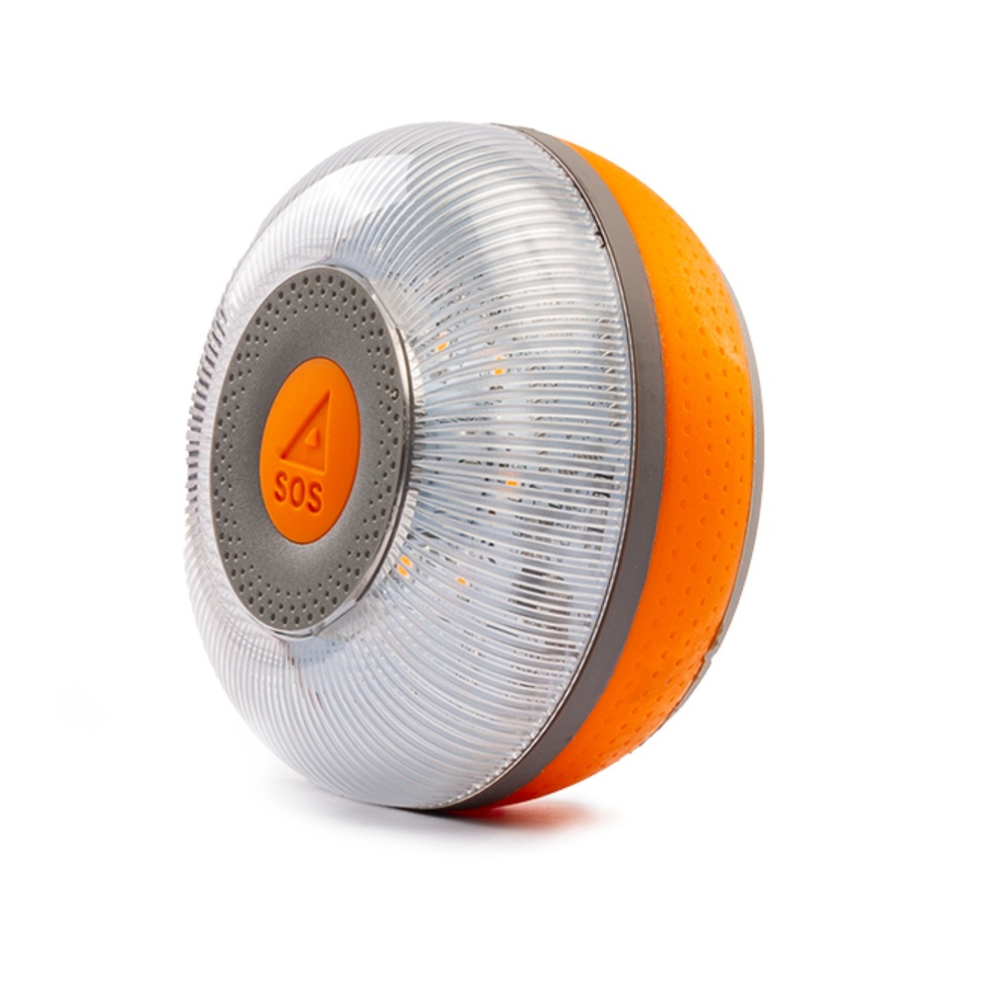 Una luz de emergencia SOS naranja y gris.