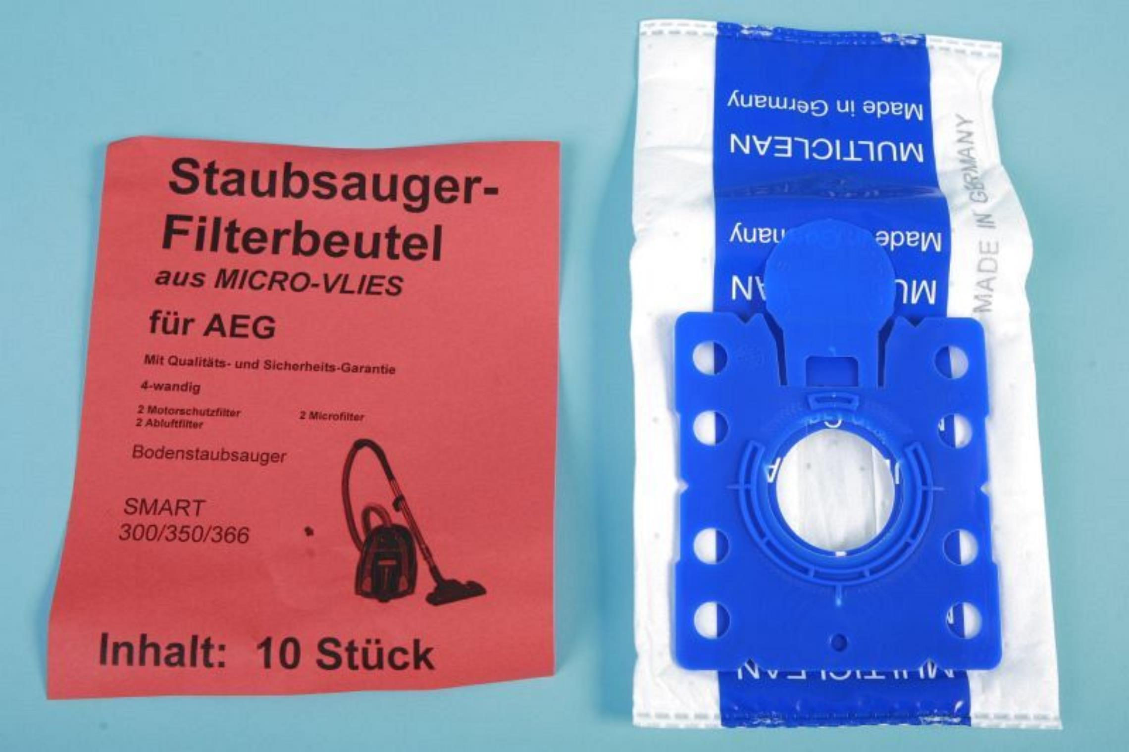STAUBSAUGERLADEN.DE 10 hochwertige Staubbeutel - Y05, für 50 Ersatz Y45, Größe Swirl Staubsaugerbeutel AEG