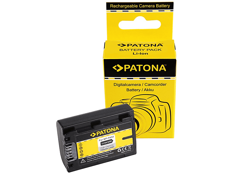 PATONA Akku kompatibel für Sony NP-FH50 Li-Ion Ersatzakku, 6.8 Volt,  700mAh 1 Stück