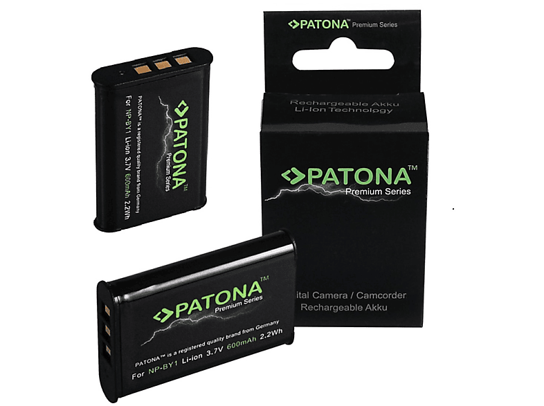 PATONA 2x Akku kompatibel für Sony AZ1 Li-Ion Ersatzakku, 600mAh 2 Stück