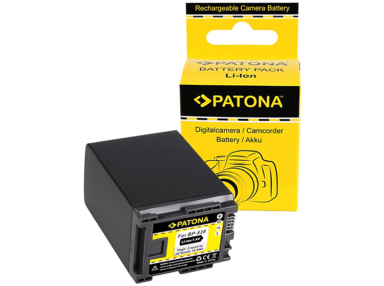 PATONA Akku kompatibel für Canon BP-828 Li-Ion Ersatzakku, 7.4 Volt, 2670mAh  1 Stück