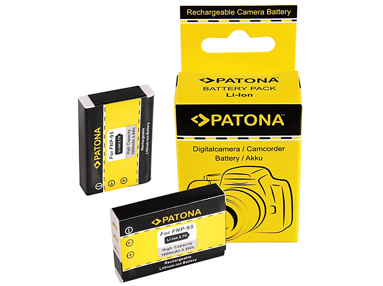 PATONA 2x Akku Finepix 2 kompatibel F30 für Stück Fujifilm Ersatzakku, 1600mAh Li-Ion