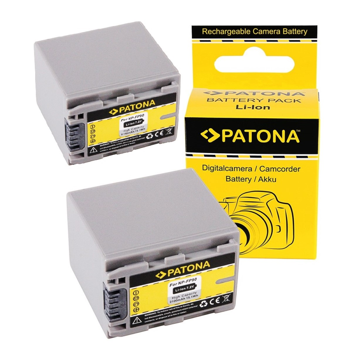PATONA 2x Akku kompatibel für Volt, Ersatzakku,  2100mAh Li-Ion 7.2 NDCR-HC23 Sony 2 Stück